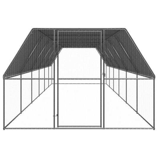Outdoor Chicken Cage 3x12x2 m Galvanised Steel Outdoor Chicken Cage 3x12x2 m Galvanised Steel