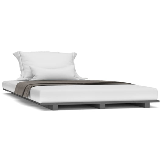 Bed Frame without Mattress Grey 90x200 cm Solid Wood Pine Bed Frame without Mattress Grey 90x200 cm Solid Wood Pine