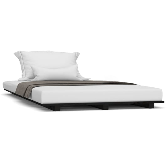 Bed Frame without Mattress Black 100x200 cm Solid Wood Pine Bed Frame without Mattress Black 100x200 cm Solid Wood Pine