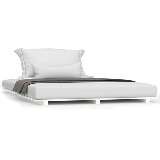 Bed Frame without Mattress White 120x200 cm Solid Wood Pine Bed Frame without Mattress White 120x200 cm Solid Wood Pine