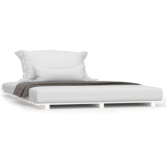 Bed Frame without Mattress White 140x190 cm Solid Wood Pine Bed Frame without Mattress White 140x190 cm Solid Wood Pine