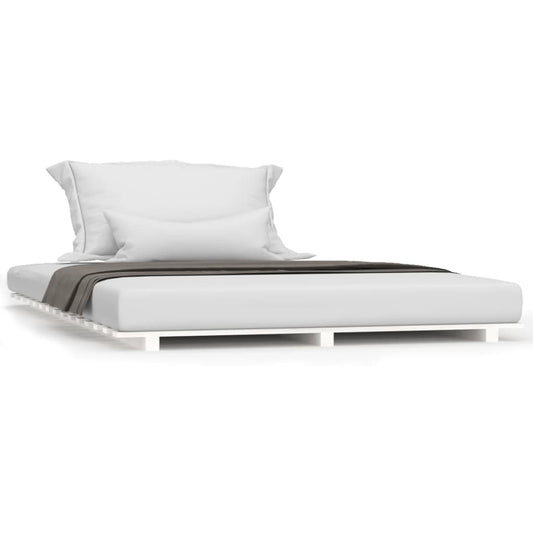 Bed Frame without Mattress White 135x190 cm Solid Wood Pine Bed Frame without Mattress White 135x190 cm Solid Wood Pine