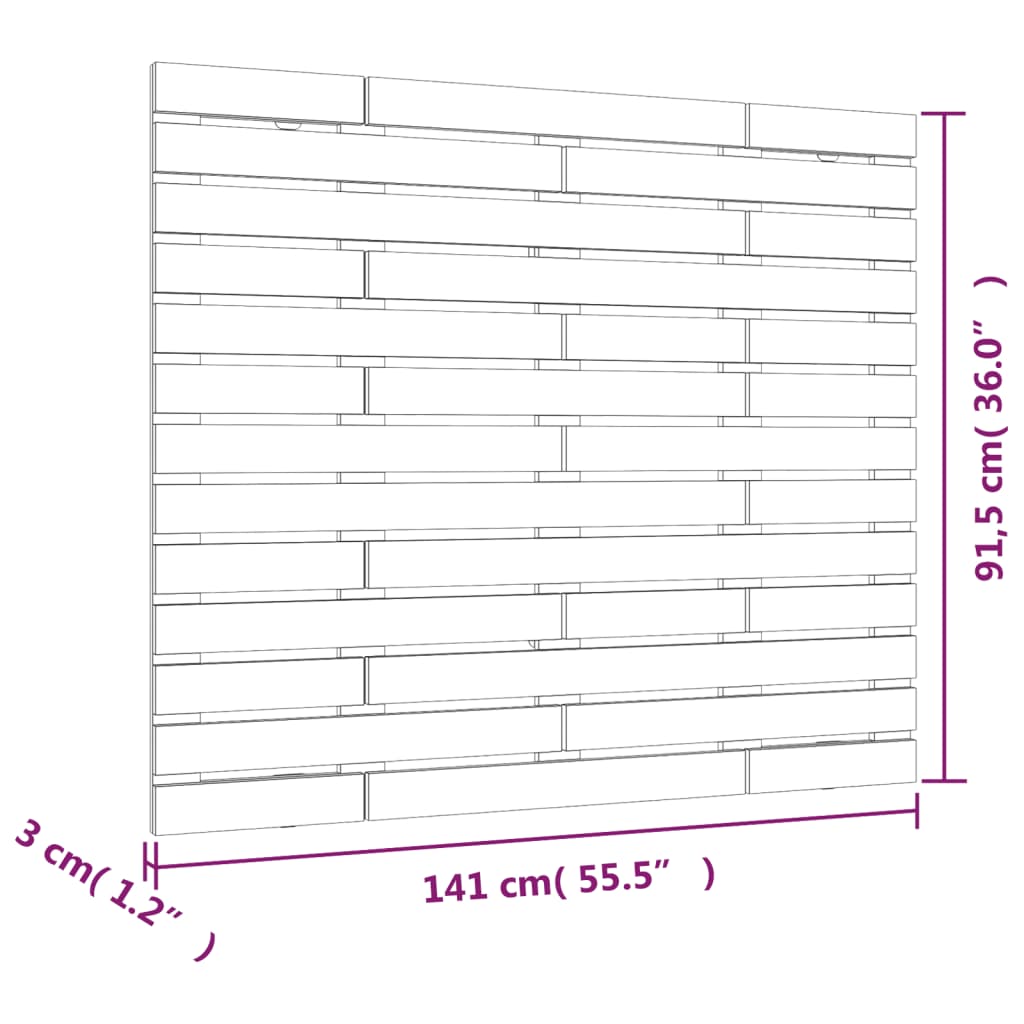 Wall Headboard 141x3x91,5 cm Solid Wood Pine
