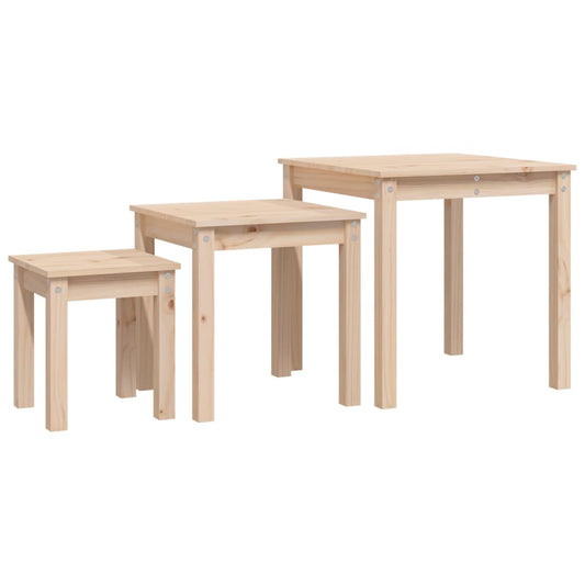 Nesting Tables 3 pcs Solid Wood Pine Nesting Tables 3 pcs Solid Wood Pine