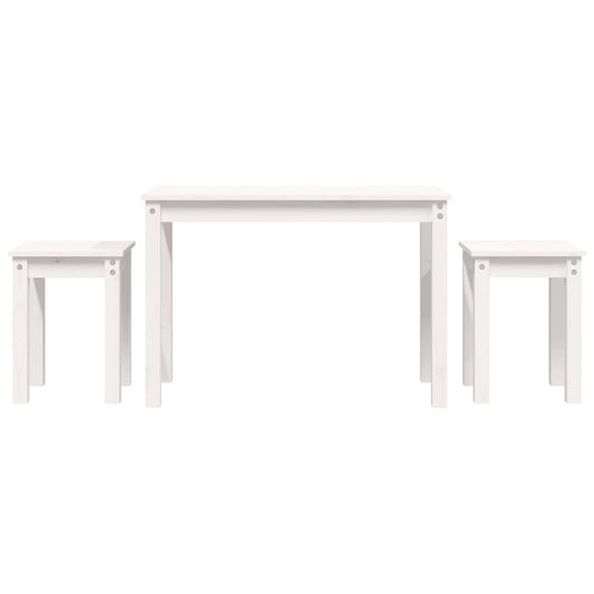 Nesting Tables 3 pcs White Solid Wood Pine Nesting Tables 3 pcs White Solid Wood Pine