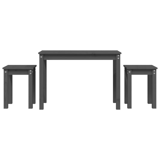 Nesting Tables 3 pcs Grey Solid Wood Pine Nesting Tables 3 pcs Grey Solid Wood Pine