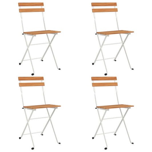 Folding Chairs 4 pcs Solid Wood Acacia and Steel Folding Chairs 4 pcs Solid Wood Acacia and Steel