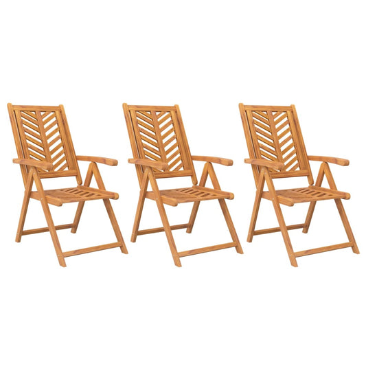 Reclining Garden Chair | Set of 3 | Natural wood | Solid acacia wood Reclining Garden Chair | Set of 3 | Natural wood | Solid acacia wood