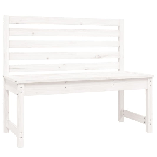 Garden Bench White 109 cm Solid Wood Pine Garden Bench White 109 cm Solid Wood Pine