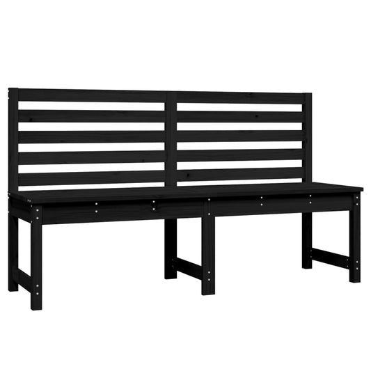 Garden Bench Black 157.5 cm Solid Wood Pine Garden Bench Black 157.5 cm Solid Wood Pine