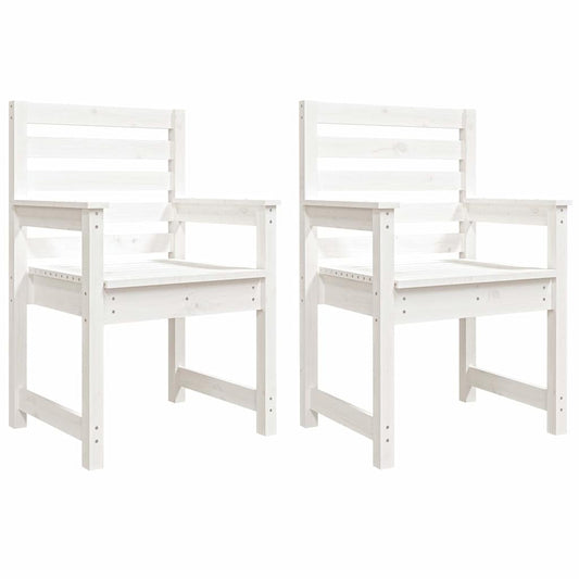 Garden Chairs 2 pcs White 60x48x91 cm Solid Wood Pine Garden Chairs 2 pcs White 60x48x91 cm Solid Wood Pine