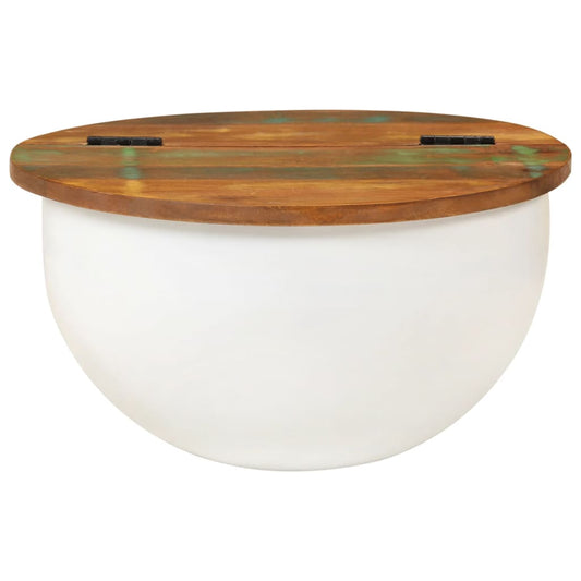 Coffee Table White 50x27 cm Solid Wood Reclaimed Coffee Table White 50x27 cm Solid Wood Reclaimed