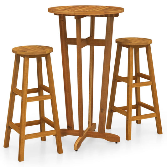 3 Piece Bar Set Solid Wood Acacia 3 Piece Bar Set Solid Wood Acacia