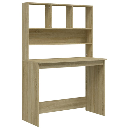 Desk with Shelves Sonoma Oak 102x45x148 cm Engineered Wood Desk with Shelves Sonoma Oak 102x45x148 cm Engineered Wood