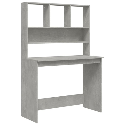 Desk with Shelves Concrete Grey 102x45x148 cm Engineered Wood Desk with Shelves Concrete Grey 102x45x148 cm Engineered Wood