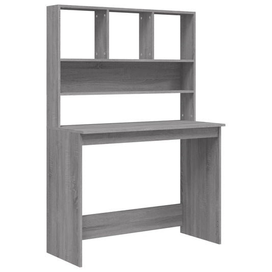 Desk with Shelves Grey Sonoma 102x45x148 cm Engineered Wood Desk with Shelves Grey Sonoma 102x45x148 cm Engineered Wood
