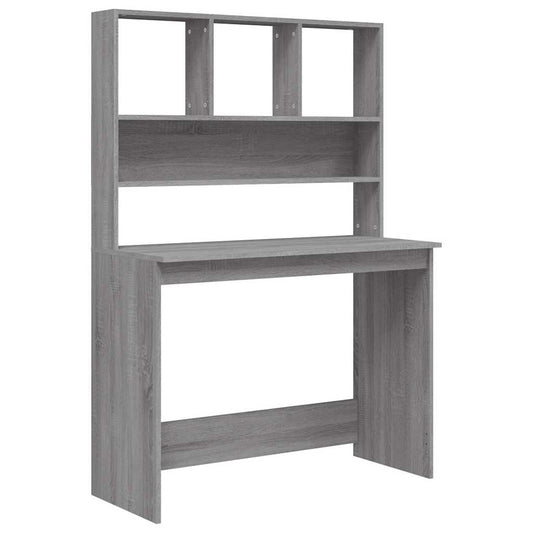 Desk with Shelves Grey Sonoma 102x45x148 cm Engineered Wood Desk with Shelves Grey Sonoma 102x45x148 cm Engineered Wood