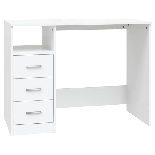 Desk with Drawers White 102x50x76 cm Engineered Wood Desk with Drawers White 102x50x76 cm Engineered Wood