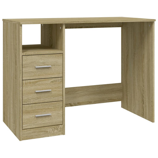 Desk with Drawers Sonoma Oak 102x50x76 cm Engineered Wood Desk with Drawers Sonoma Oak 102x50x76 cm Engineered Wood