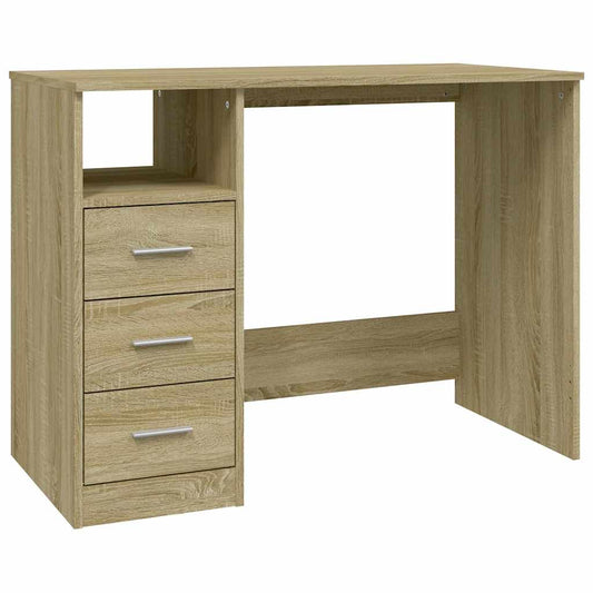 Desk with Drawers Sonoma Oak 102x50x76 cm Engineered Wood Desk with Drawers Sonoma Oak 102x50x76 cm Engineered Wood