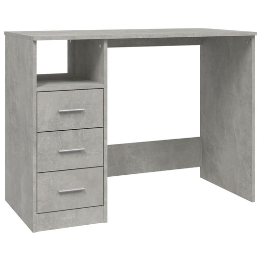 Desk with Drawers Concrete Grey 102x50x76 cm Engineered Wood Desk with Drawers Concrete Grey 102x50x76 cm Engineered Wood