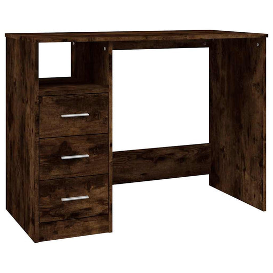 Desk with Drawers Smoked Oak 102x50x76 cm Engineered Wood Desk with Drawers Smoked Oak 102x50x76 cm Engineered Wood