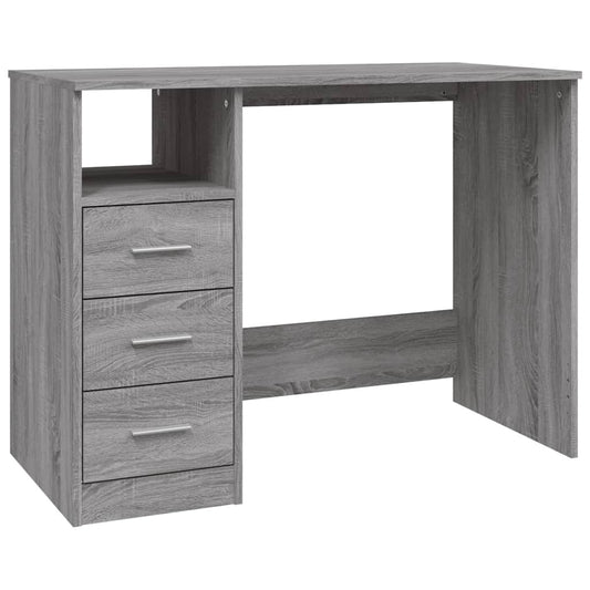 Desk with Drawers Grey Sonoma 102x50x76 cm Engineered Wood Desk with Drawers Grey Sonoma 102x50x76 cm Engineered Wood