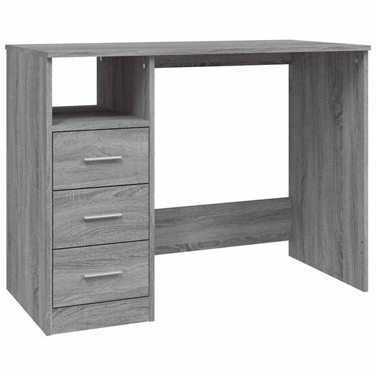 Desk with Drawers Grey Sonoma 102x50x76 cm Engineered Wood Desk with Drawers Grey Sonoma 102x50x76 cm Engineered Wood