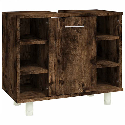 Bathroom Cabinet Smoked Oak 60x32x53.5 cm Engineered Wood Bathroom Cabinet Smoked Oak 60x32x53.5 cm Engineered Wood