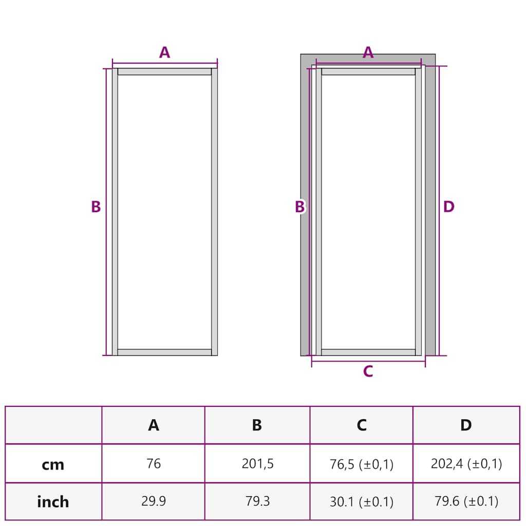 Interior Door White 76x201.5 cm Tempered Glass&Aluminium Slim