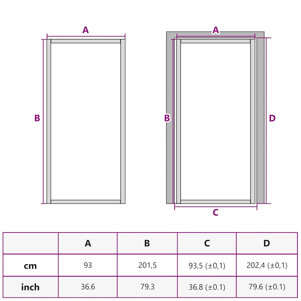 Interior Door White 93x201.5 cm Tempered Glass&Aluminium Slim