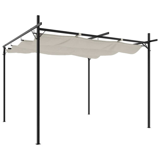Pergola with Retractable Roof Cream 295x292x230 cm Pergola with Retractable Roof Cream 295x292x230 cm