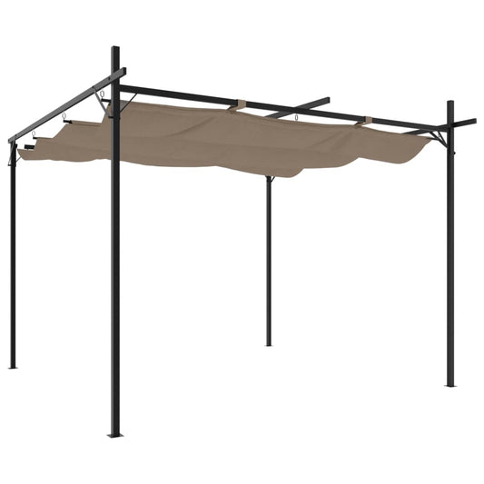 Pergola with Retractable Roof Taupe 295x292x230 cm Pergola with Retractable Roof Taupe 295x292x230 cm