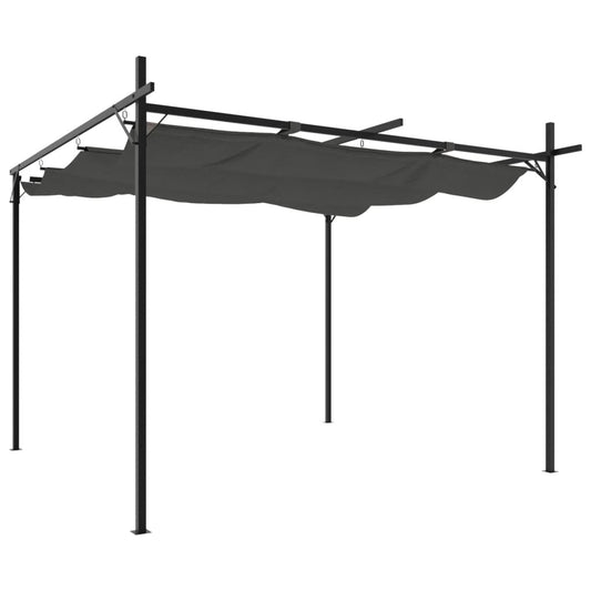 Pergola with Retractable Roof Anthracite 295x292x230 cm Pergola with Retractable Roof Anthracite 295x292x230 cm