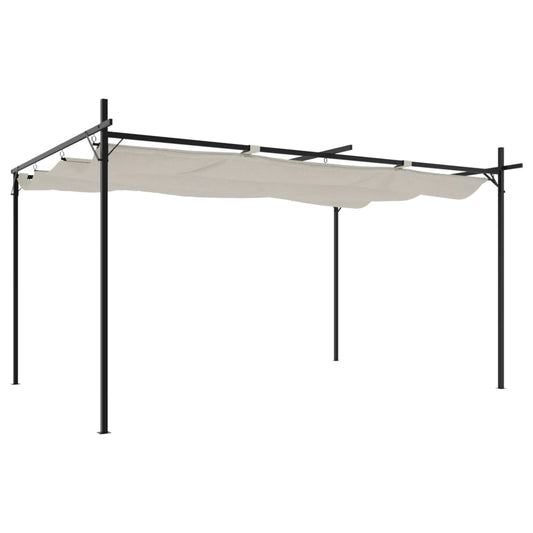 Pergola with Retractable Roof Cream 395x292x230 cm Pergola with Retractable Roof Cream 395x292x230 cm