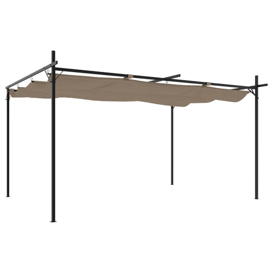 Pergola with Retractable Roof Taupe 395x292x230 cm Pergola with Retractable Roof Taupe 395x292x230 cm