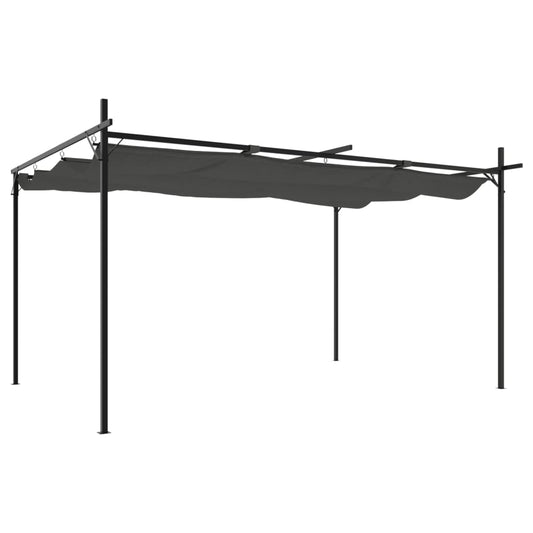 Pergola with Retractable Roof Anthracite 395x292x230 cm Pergola with Retractable Roof Anthracite 395x292x230 cm