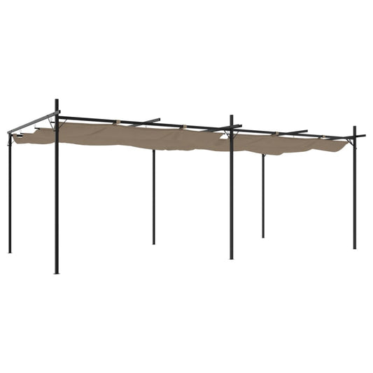 Pergola with Retractable Roof Taupe 589x292x230 cm Pergola with Retractable Roof Taupe 589x292x230 cm