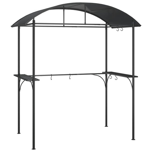 BBQ Gazebo with Side Shelves Anthracite 220x115x230 cm Steel BBQ Gazebo with Side Shelves Anthracite 220x115x230 cm Steel
