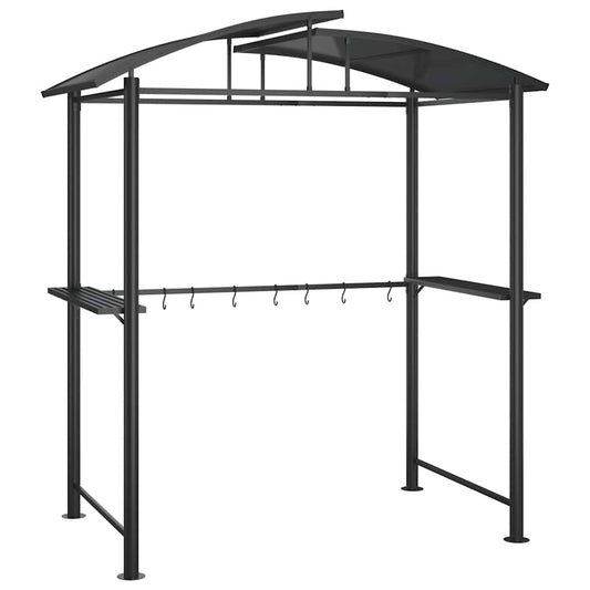 BBQ Gazebo with Side Shelves Anthracite 210x114x230 cm Steel BBQ Gazebo with Side Shelves Anthracite 210x114x230 cm Steel