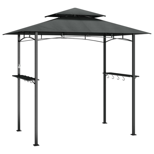 BBQ Gazebo with Side Shelves Anthracite 240x150x243 cm Steel BBQ Gazebo with Side Shelves Anthracite 240x150x243 cm Steel