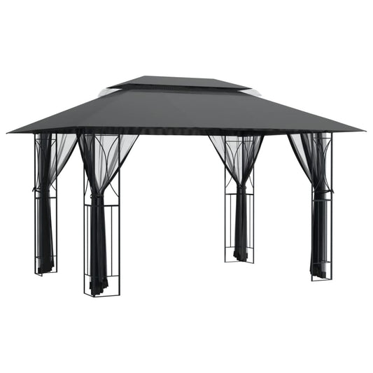 Gazebo with Sidewalls Anthracite 400x300x270 cm Steel Gazebo with Sidewalls Anthracite 400x300x270 cm Steel