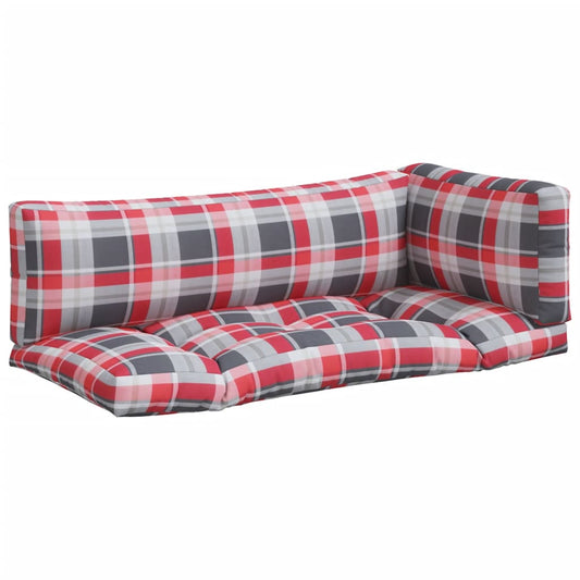 Pallet Cushions 3 pcs Red Check Fabric Pallet Cushions 3 pcs Red Check Fabric