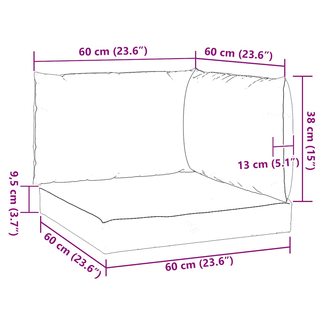 Pallet Cushions 3 pcs Anthracite Oxford Fabric
