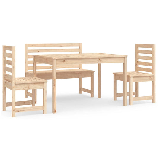 4 Piece Garden Dining Set Solid Wood Pine 4 Piece Garden Dining Set Solid Wood Pine