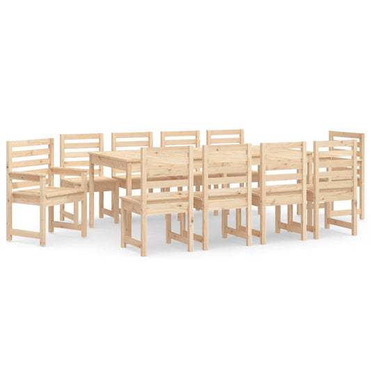 11 Piece Garden Dining Set Solid Wood Pine 11 Piece Garden Dining Set Solid Wood Pine