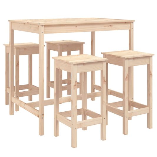 5 Piece Garden Bar Set Solid Wood Pine 5 Piece Garden Bar Set Solid Wood Pine