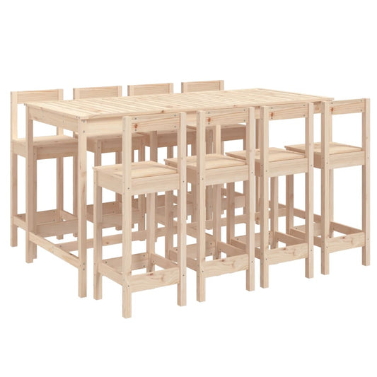 9 Piece Garden Bar Set Solid Wood Pine 9 Piece Garden Bar Set Solid Wood Pine