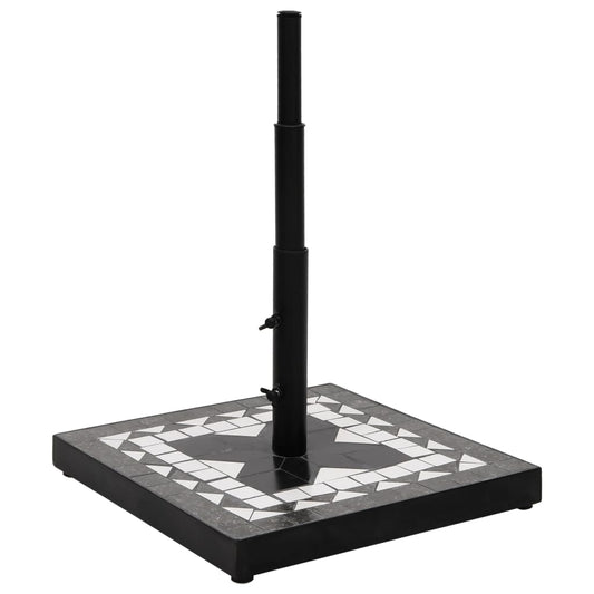 Parasol Base Black and White Square 12 kg Parasol Base Black and White Square 12 kg