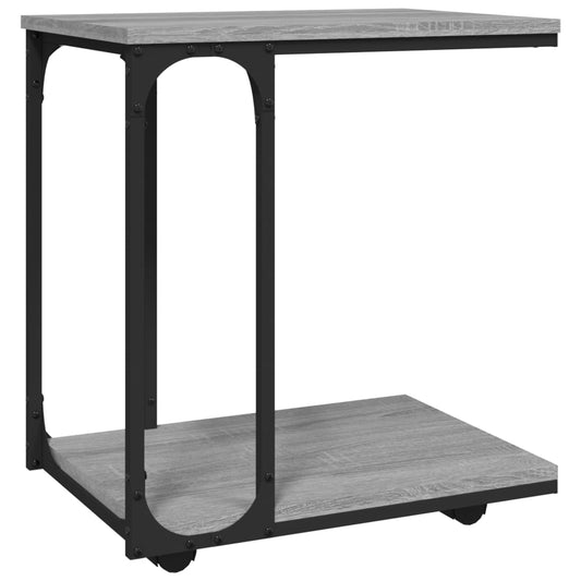 Side Table with Wheels Grey Sonoma 50x35x55.5cm Engineered Wood Side Table with Wheels Grey Sonoma 50x35x55.5cm Engineered Wood
